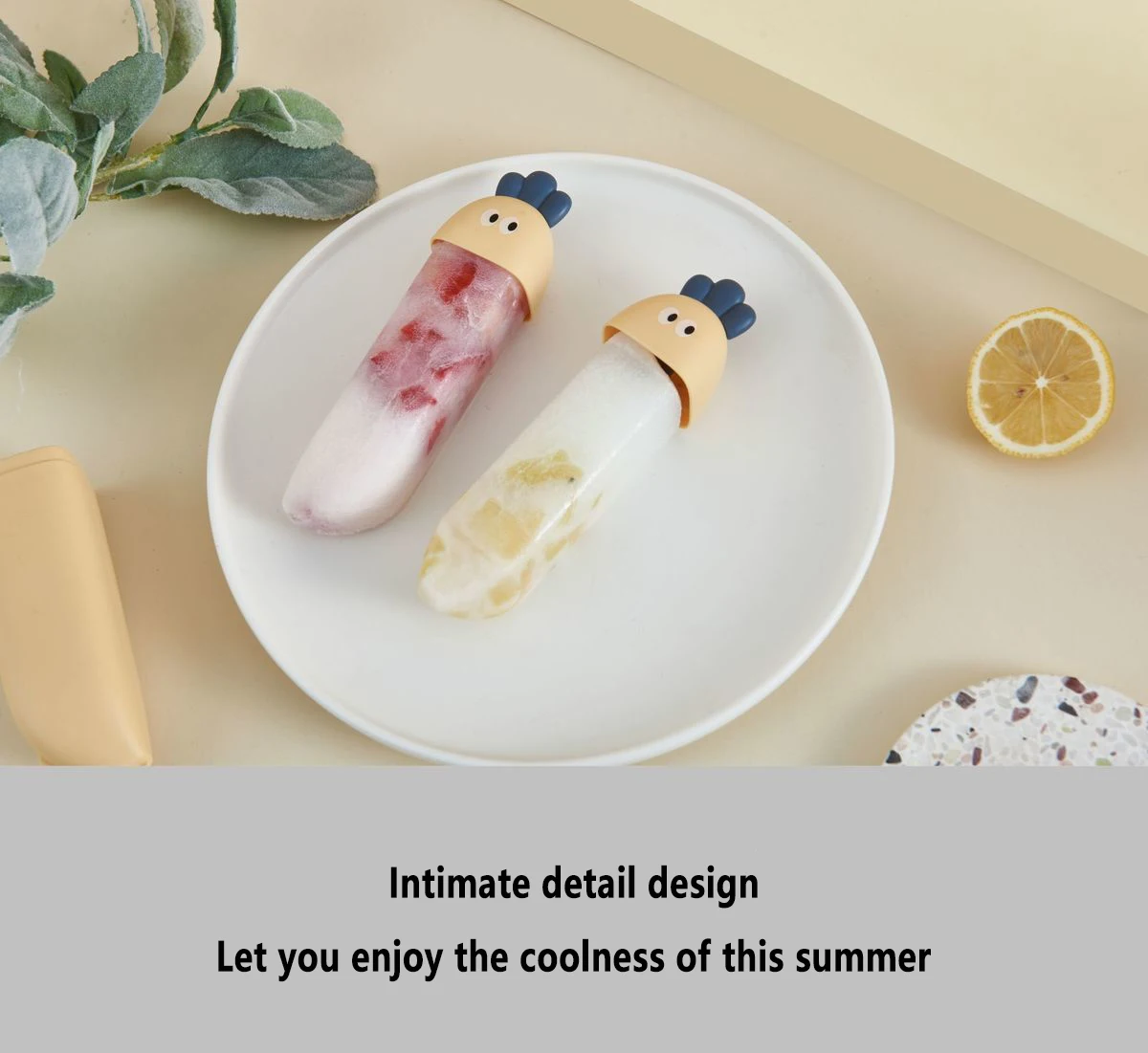 Plastic Strawbwer Circular Standing Pop Frozen Pack Filling Baby Cube Lolly Moulds Moulding Popsicle Tray Molds For Ice Cream