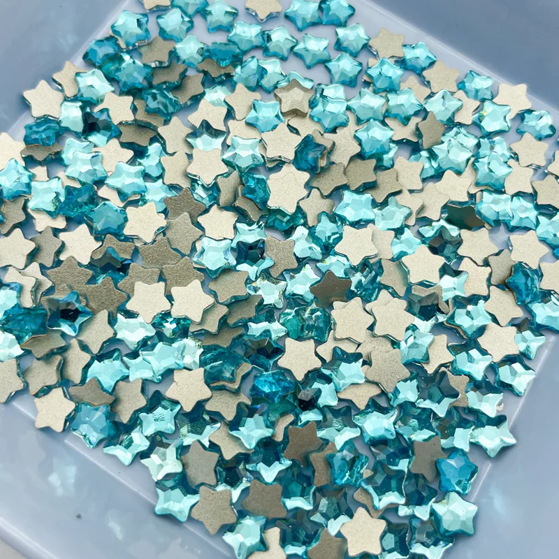 Shuaizhi Factory Star Colorful Flat Back Rhinestones Loose Non Hot Fix Crystal Glass Glue On Nails Rhinestone