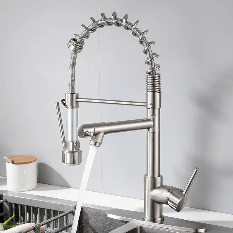 2024 New product Kitchen Faucet Brass Water Tap Modern Kitchen Taps  Pull Out Sprayer Kitchen Mixer Sink Faucets