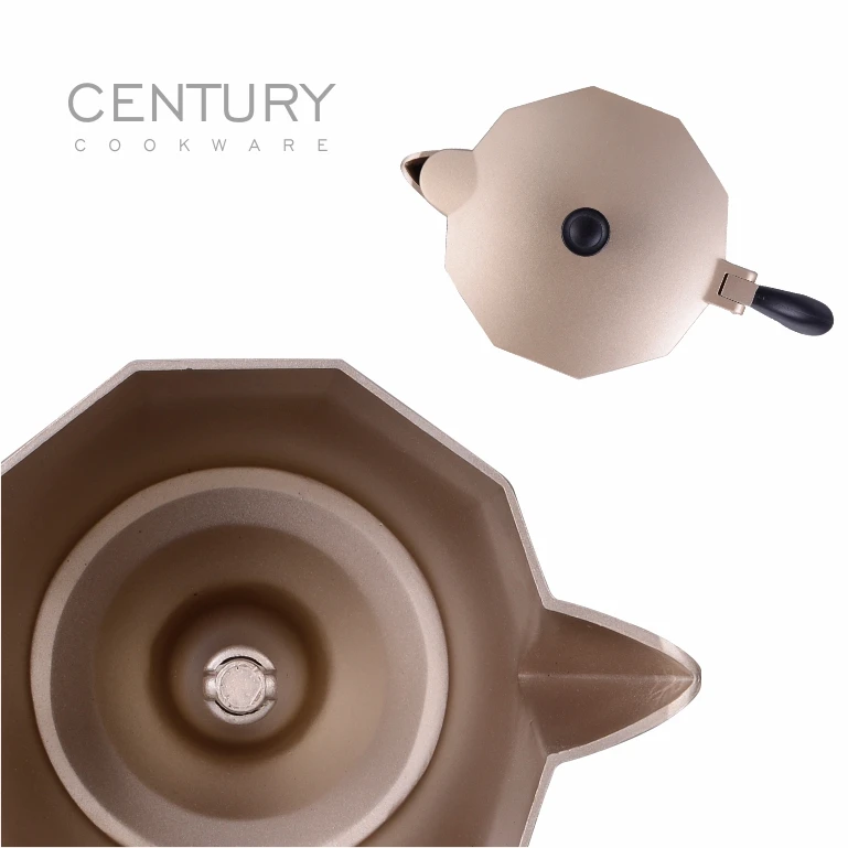CENTURY Classic Moka Coffee Maker 600ml Aluminum Design with Portable Gas Ceramic Stove for Business Travel & Camping
