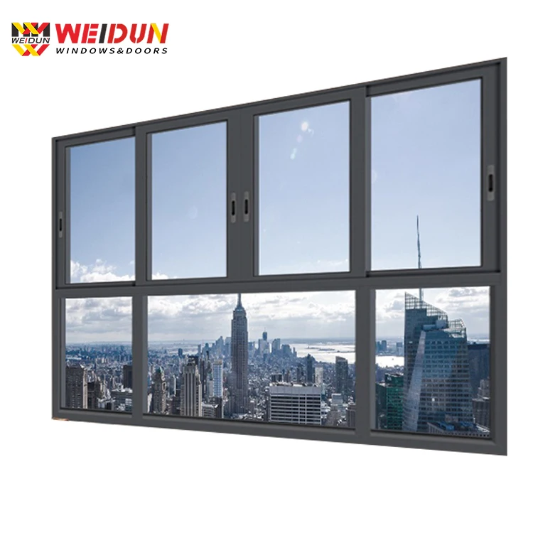 Weidun  manufacturers Aluminum Double Tempered Glass Sliding Doors High Quality Energy Efficient sliding windows