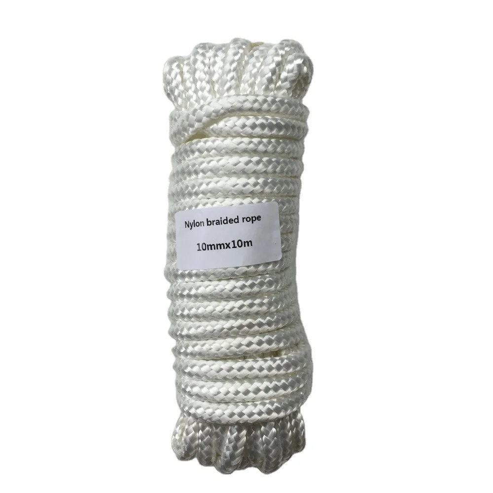 White 10mmx10m Heavy Duty Nylon Rope PP Boat Rope Securing Line