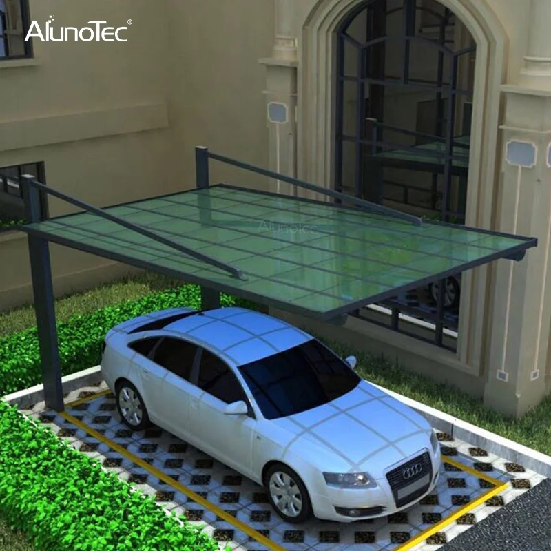 AlunoTec Durable Waterproof Carport Car Garage Park Fashion Aluminum Polycarbonate Garages Canopy Car Port