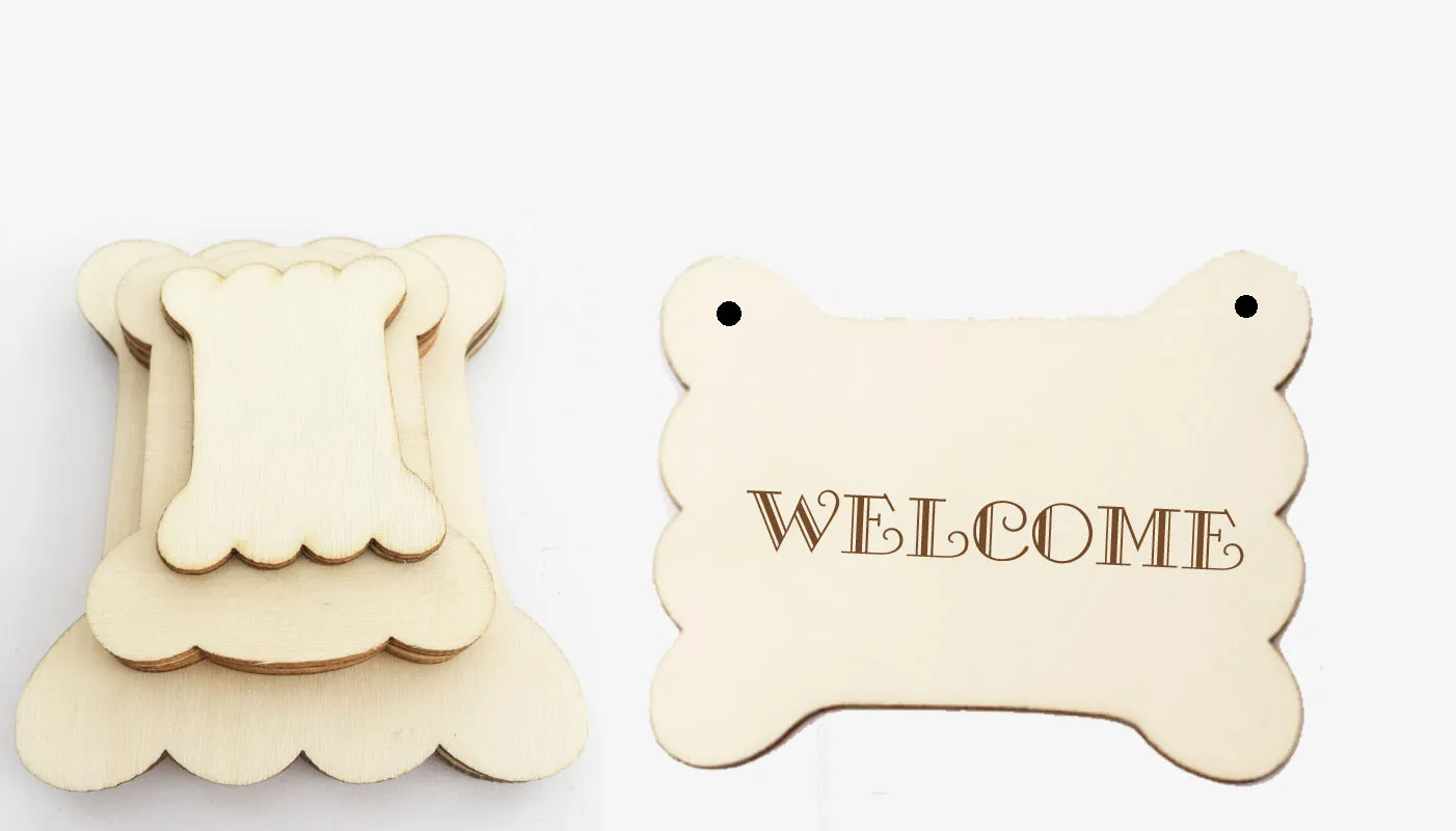 Customized Wooden Circles Door Hanger, Unfinished Round Wood Slices for Pyrography, Painting and Wedding Decorations