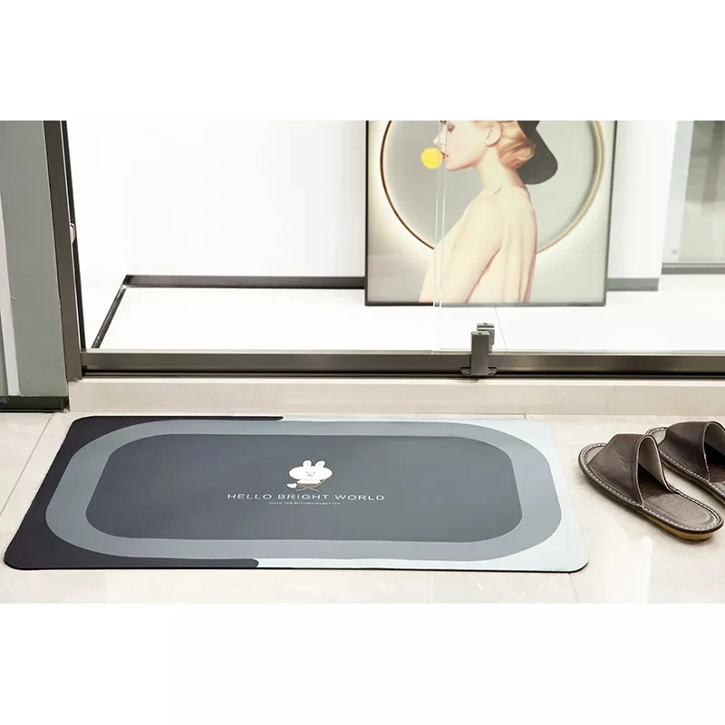 Bathroom Water Absorbent Rug Set Rubber Door Mats Diatom Mud Floor Mat