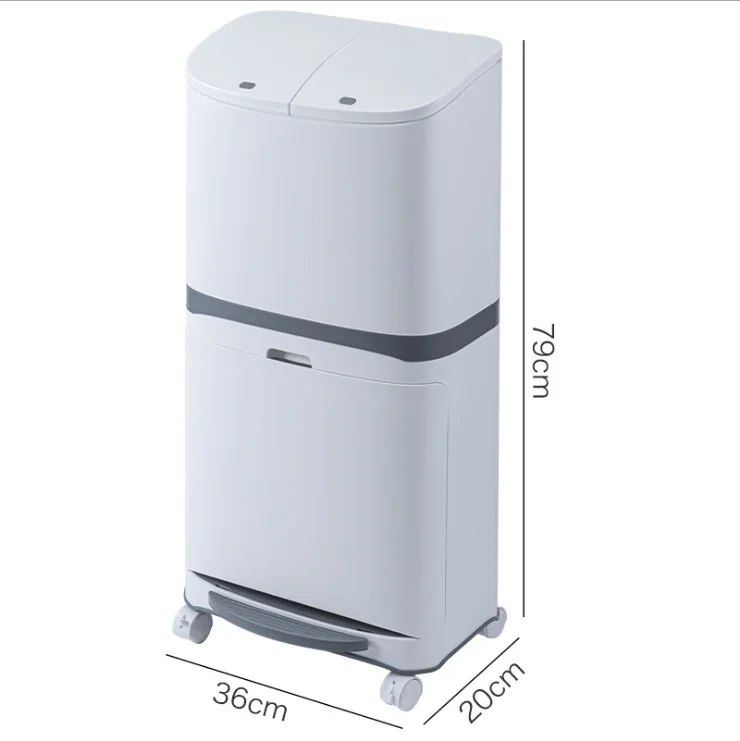 hot sale 38L Plastic classic  trash bin with three bins