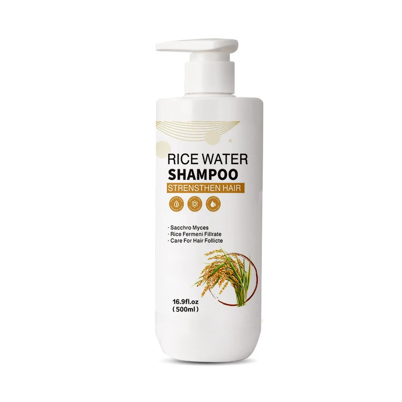 Private label rice water biotin shampoo and conditioner for hair growth dry damaged hair repair hair rice water shampoo