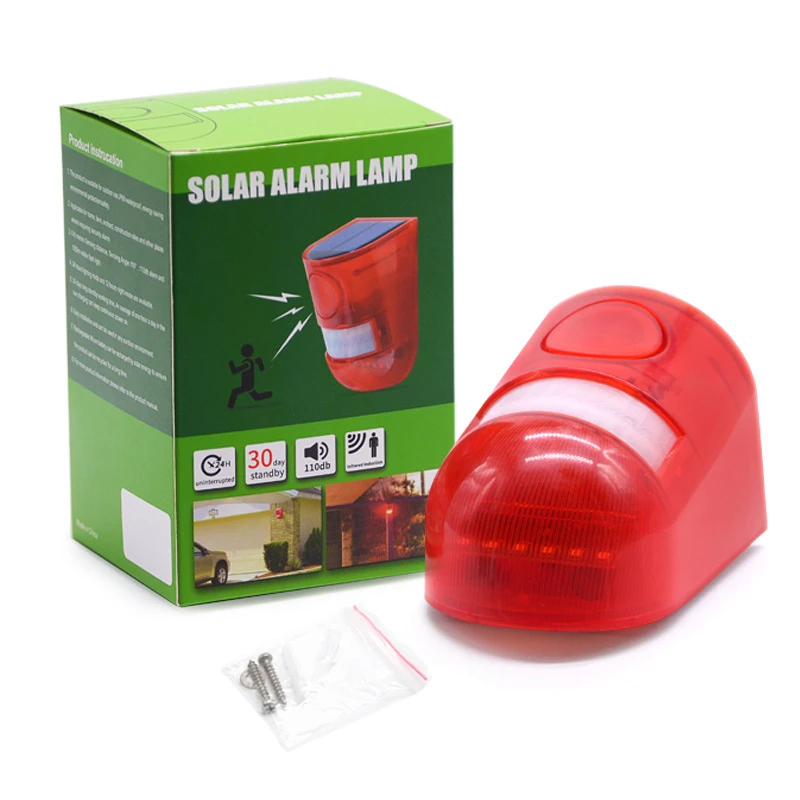 Chinese Factory Solar LED Alarm Light Human Body Sensing Infrared Sound And Light Alarm Anti-Theft Drive Wild Boar Animal Drive