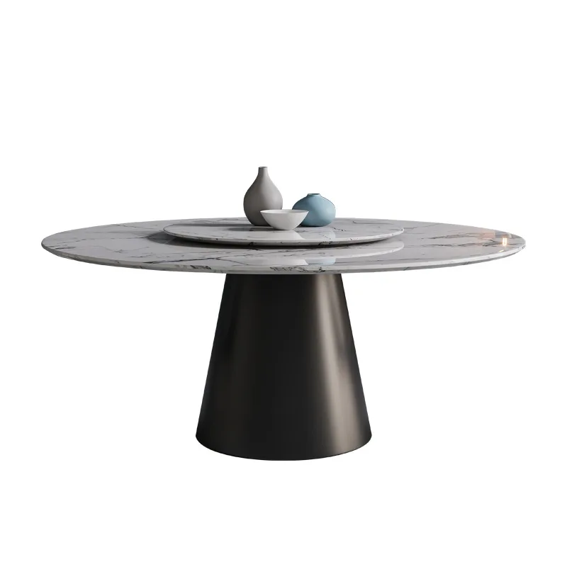 Guangdong Foshan Factory Marble Dining Table Round Rotating Dining Table