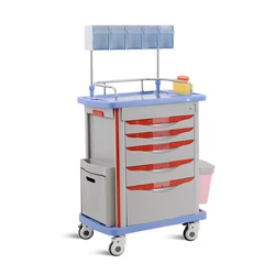 SKR054-AT SAIKANG Wholesale Multifunction ABS Plastic Hospital Medical Anaesthesia Emergency Trolley Manufacturers