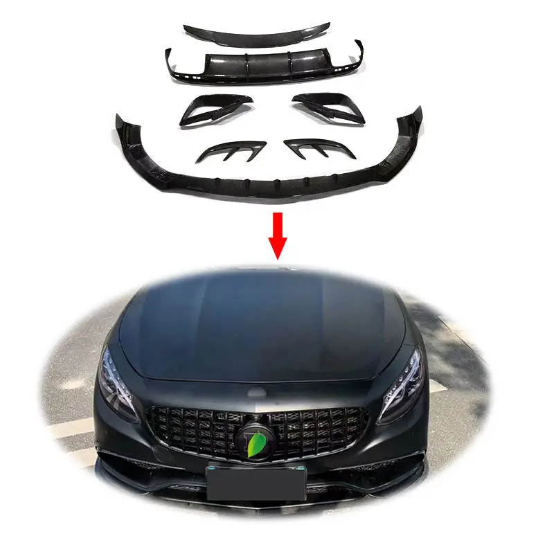 Front rear lip fog grille carbon fiber for mercedes benz S class COUPE W217 2018-2020 car accessories body parts car bumper