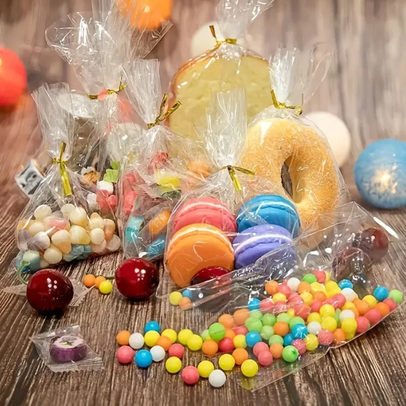 Clear Plastic Flat Treat Bags For Bakery Transparent Toast Bread Packaging Bag BOPP Flat Pocket Baked Food Plastic Bag