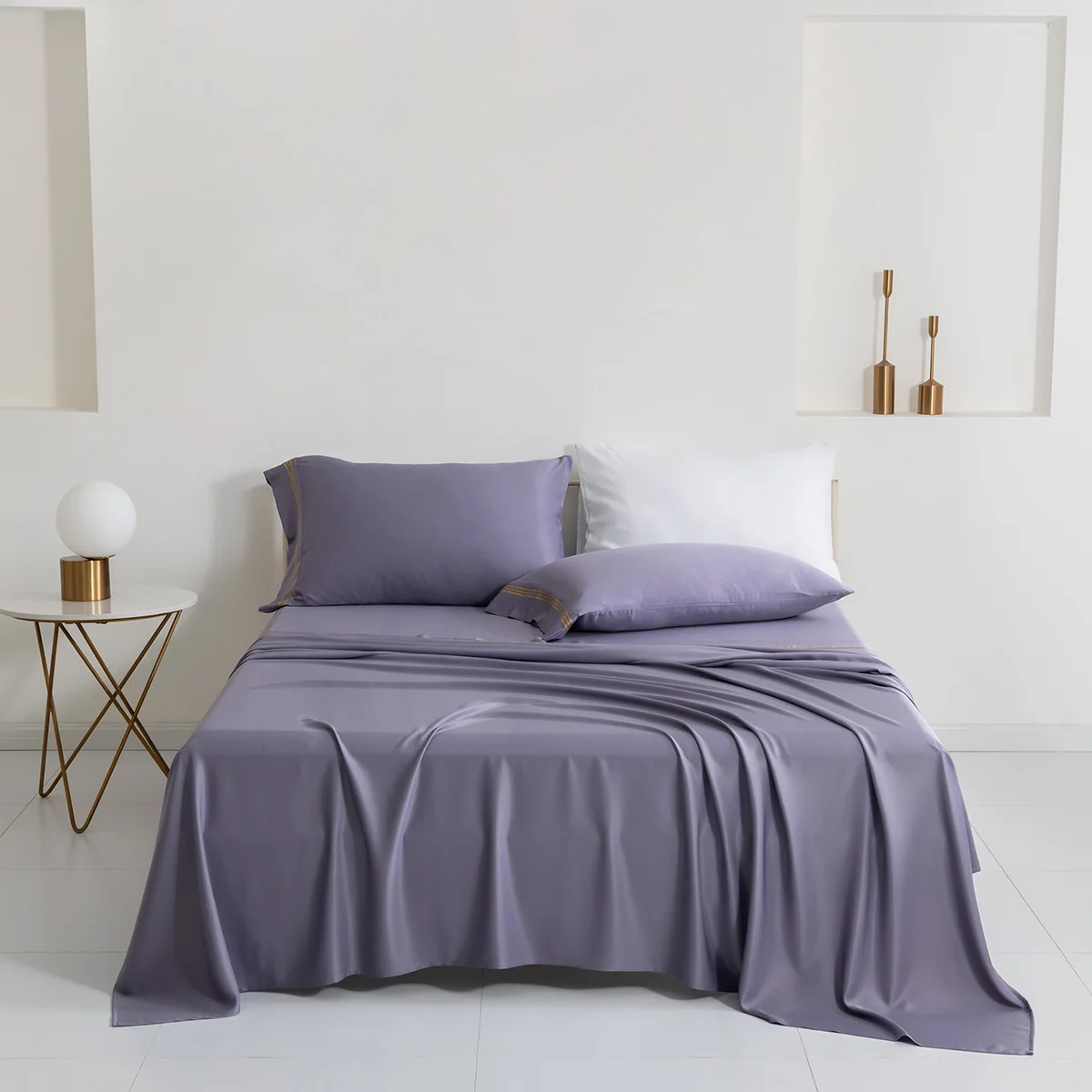 wholesale 100% Bamboo Breathable Cooling Fitted Flat Bedding Bed Sheet