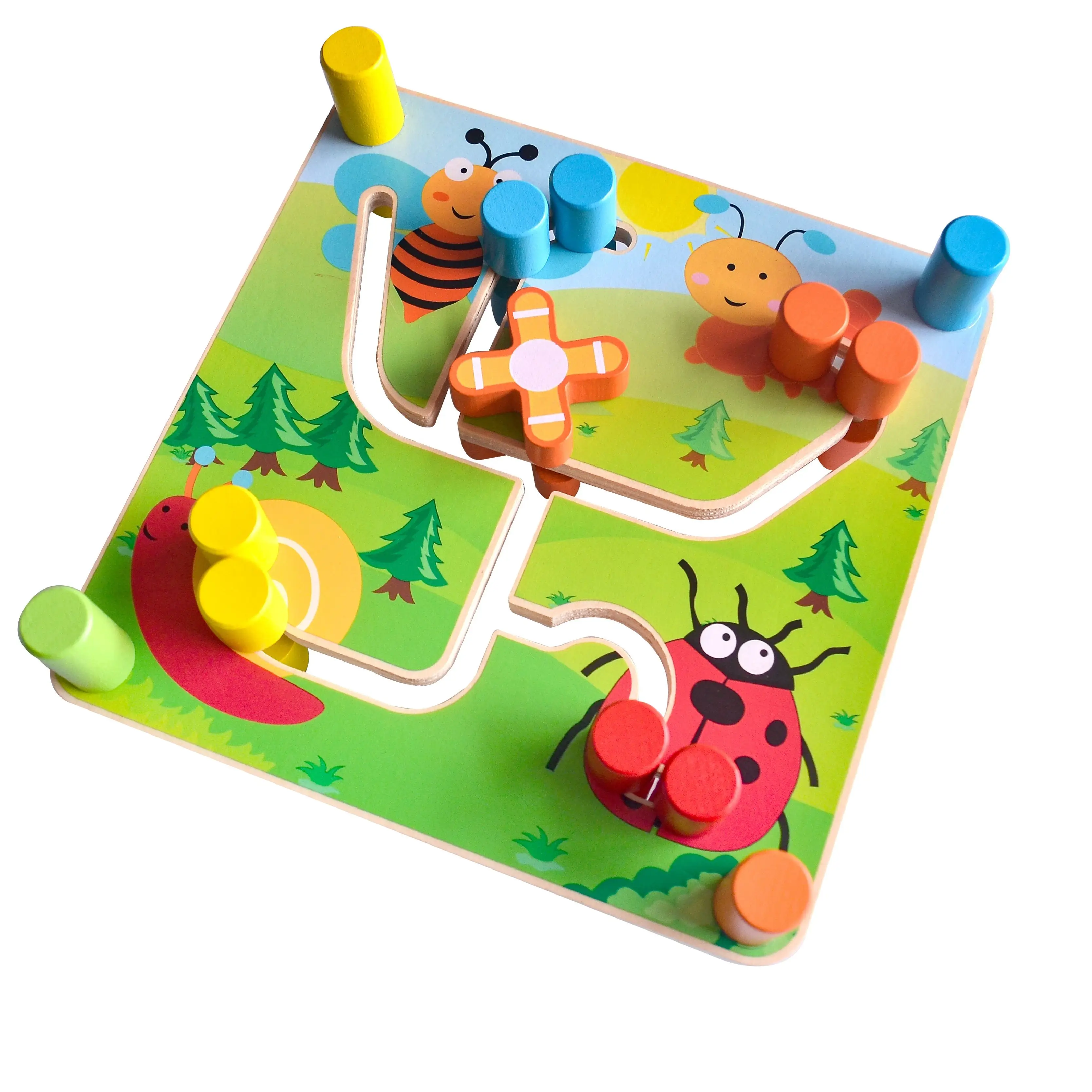 Early Educational Unisex Kids Maze Game Fun Wooden Toy Animal for 2 to 4 Years Age Range