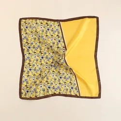 2022 маленький квадратный шелковый тонкий декоративный ободок для волос с цветочным принтом Универсальный шарф с принтом