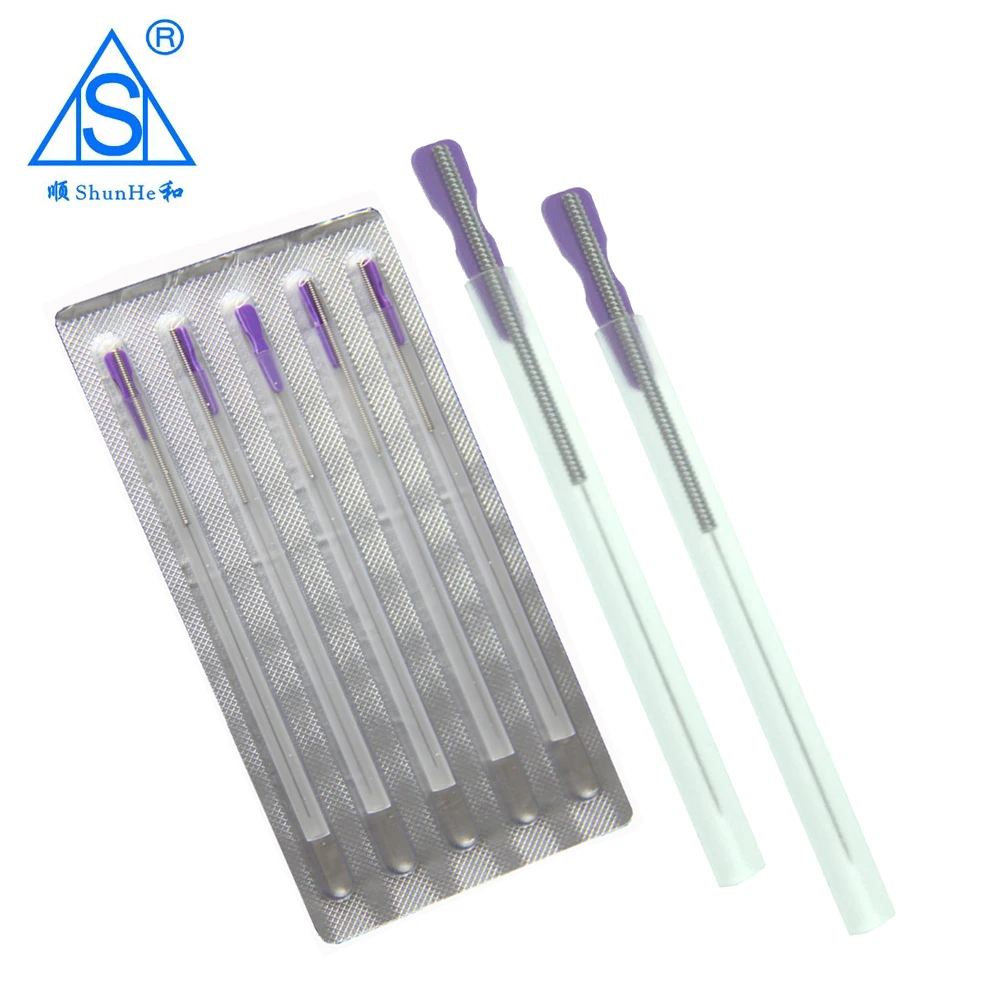 Sterile stainless steel handle acupuncture needle shunhe new products