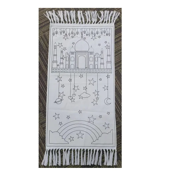 Manufacturer Custom Mosque Prayer Carpet Muslim coloring prayer rug Islam Anti Slip Coloring Prayer Mat Sajadah Rug