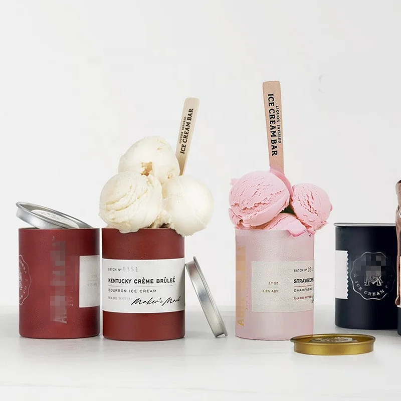 Luxury Sustainable ice cream Packaging Box Eco Friendly Cylinder ice cream lolly popsicle Packaging Cardboard Paper Tube