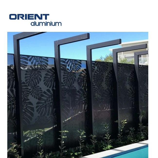 outdoor privacy safety swimming pool laser cut perforated aluminum metal screen fence panels for home hotels garden decoration