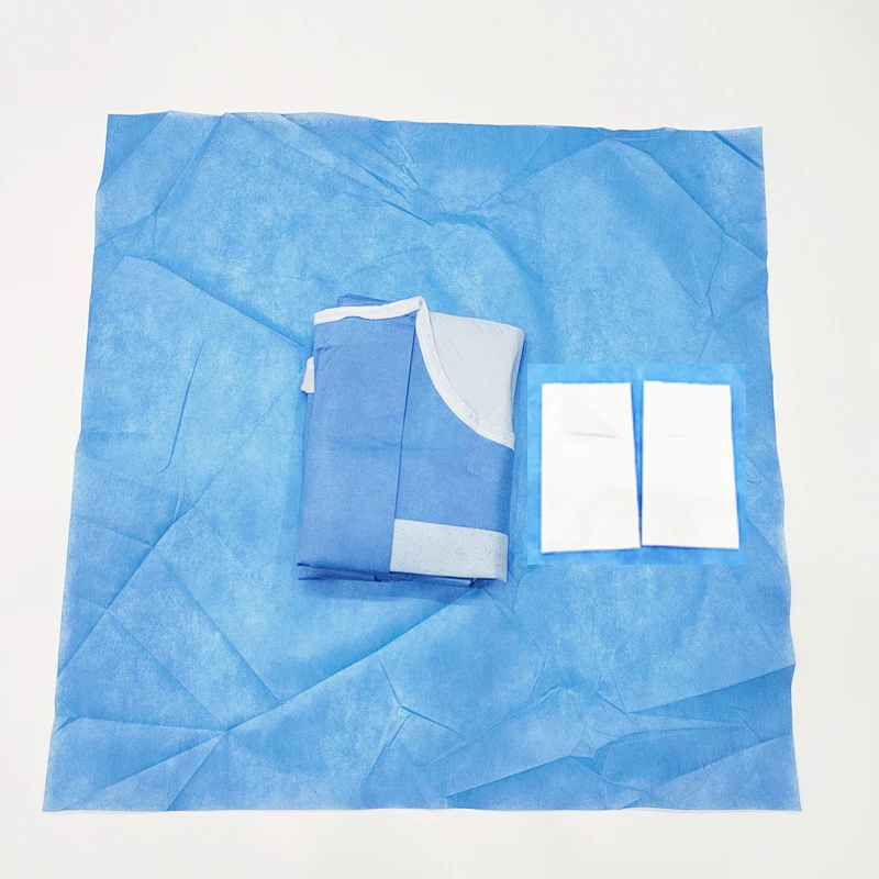 Disposable Surgical Gown SMS Non Woven Fabric Material Sterile Reinforced Surgical Gown with Hand Towel