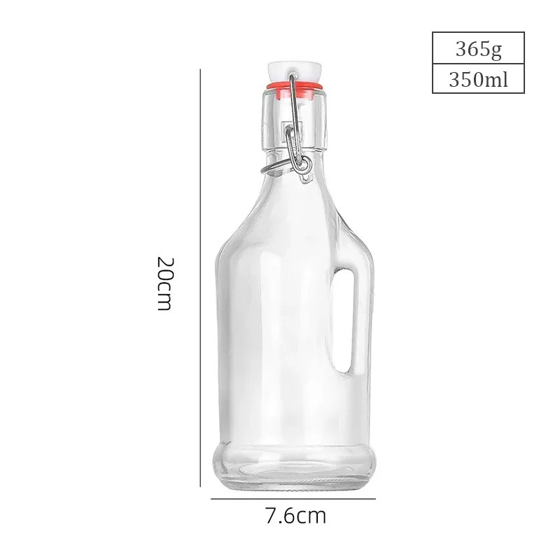 New Design Clear Swing Top Beer Brewing Bottle With Handle for Fermentation Kombucha Kefir Juice Tea 8oz 16oz
