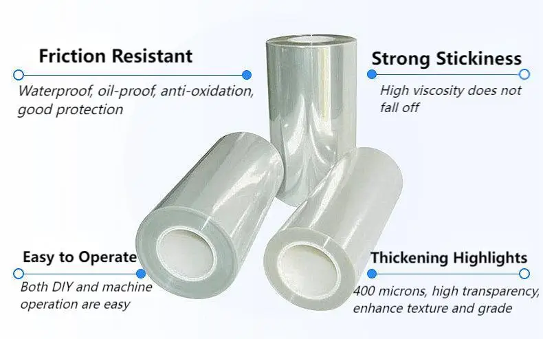 Flexible Photo Surface Protection Transparent Clear PVC PET Screen Sticker Crystal Cold Laminating Film Crystal Film