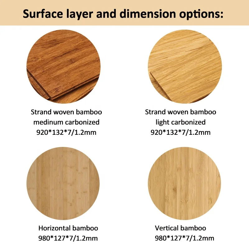 Made in natural moso bamboo forest ENF grade formaldehyde emission waterproof bamboo spc flooring 8mm bamboo pisos