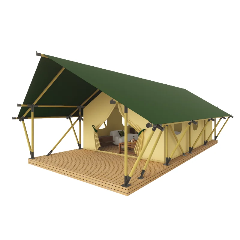 Waterproof PVC Wooden Frame Safari Glamping Tent China Tents Manufacturer