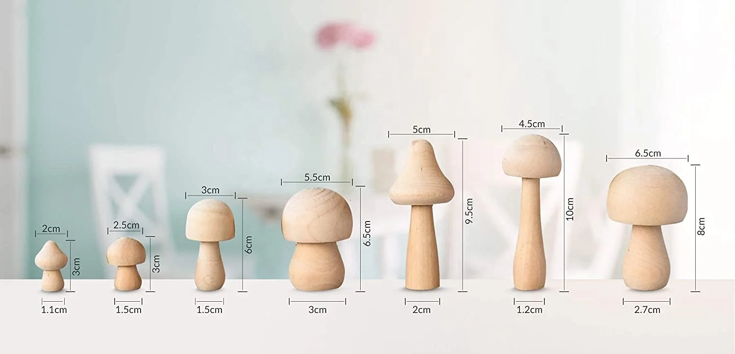 Innovation Kids Wood Craft Unfinished Wooden Mushroom Drawing Painting Kits Crafts Art and Kit