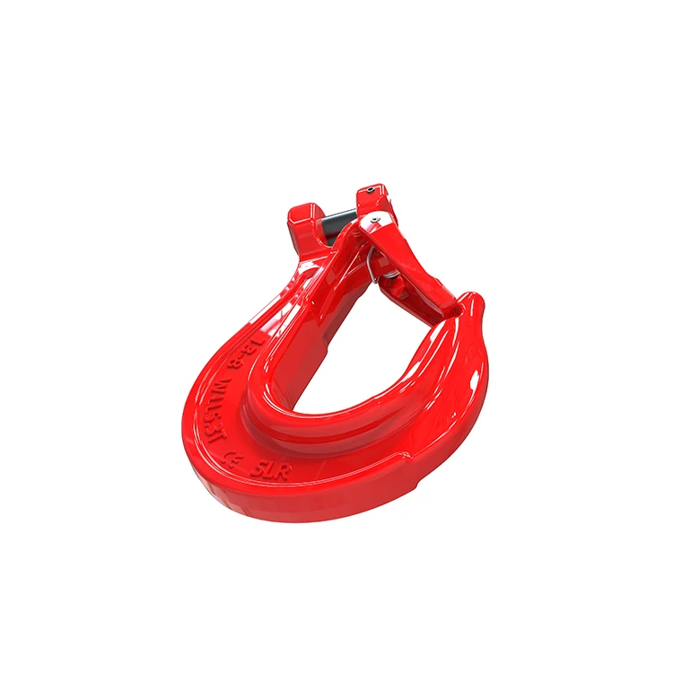 Shenli Rigging g80 alloy steel clevis sling hook with forged latch/10 ton lifting hook