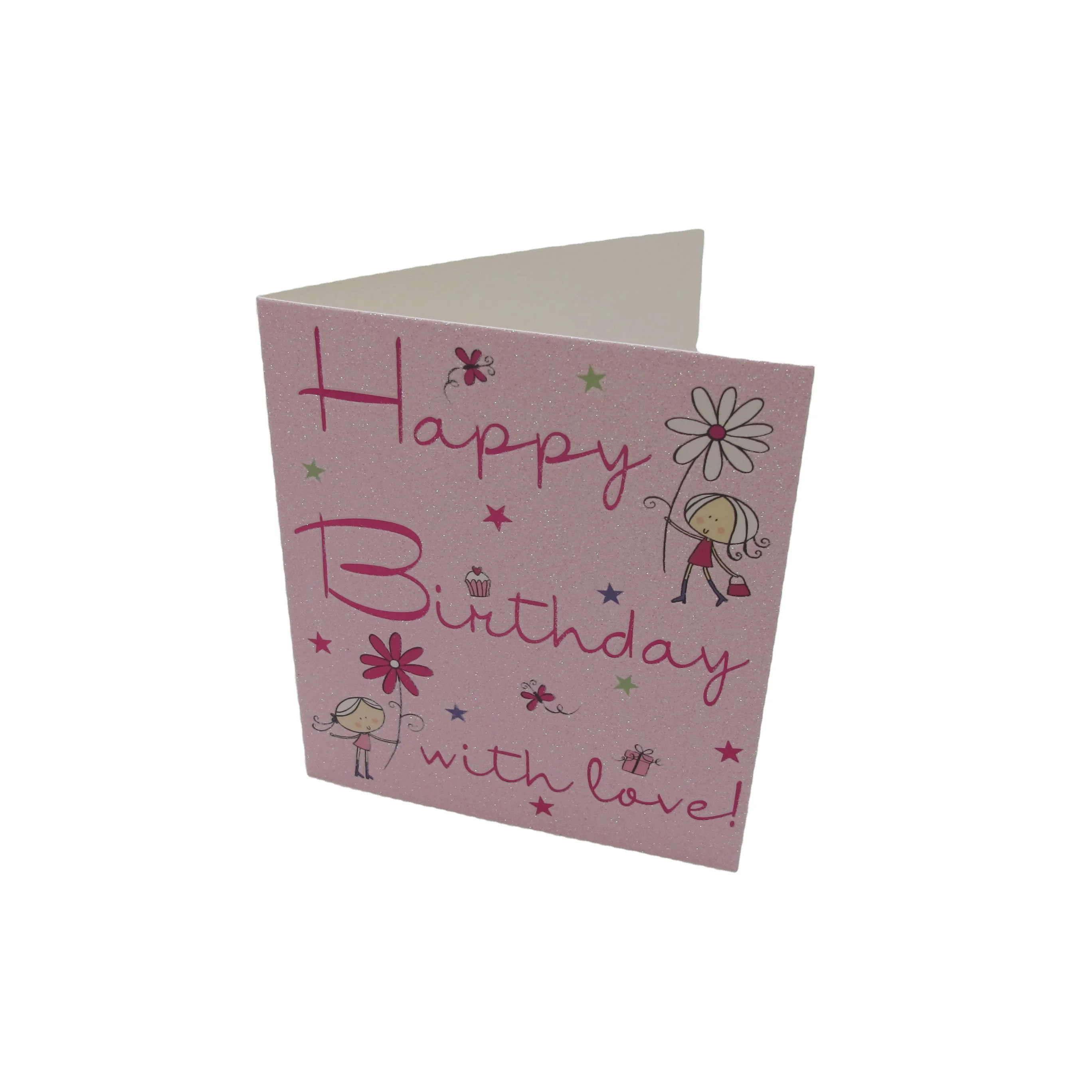 Wholesale Custom Color Printing Paper Card Luxury Pink Birthday/Christmas/Holiday Greeting Printed Cards with Envelop