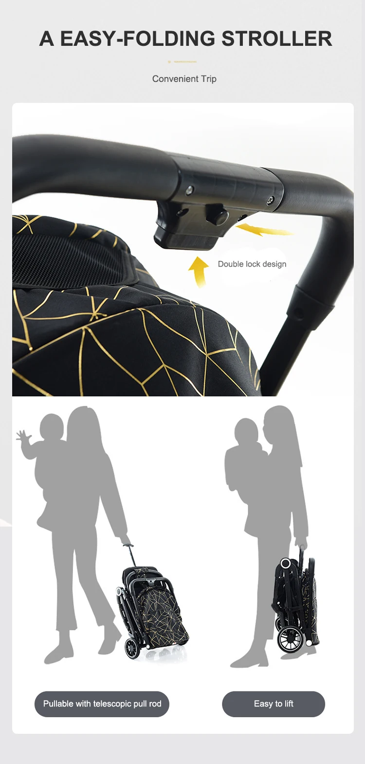 Foldable High Quality Baby Stroller Portable Lightweight Stroller Wagon Luxury Travel Baby Carriage for Newborn Infant Pushchair