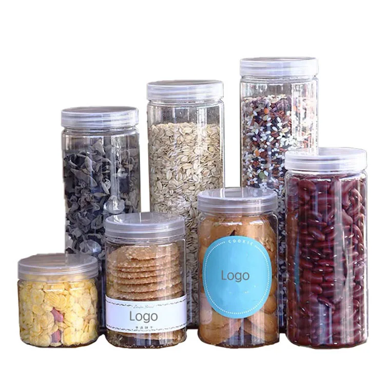 8oz 12oz 16oz Clear Plastic Food Honey Container Bottles For Peanut Butter