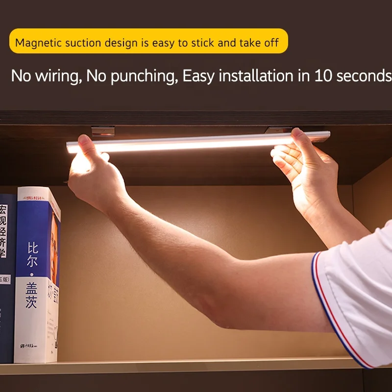 Factory Wholesale Usb Rechargeable Long Endurance Time Motion Sensor Cabinet Night Light