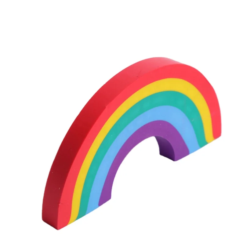 Hot Stationery Wholesale 3D Rainbow Shaped Erasers Cute Custom Eraser Stationery Gift For School And Office