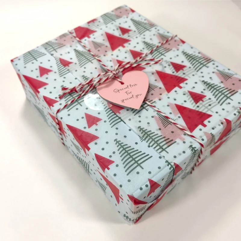 Stock Goods 50*70cm Colorful  Christmas Gifts Packaging Tissue Paper Custom Printing Clothes Wrapping Paper