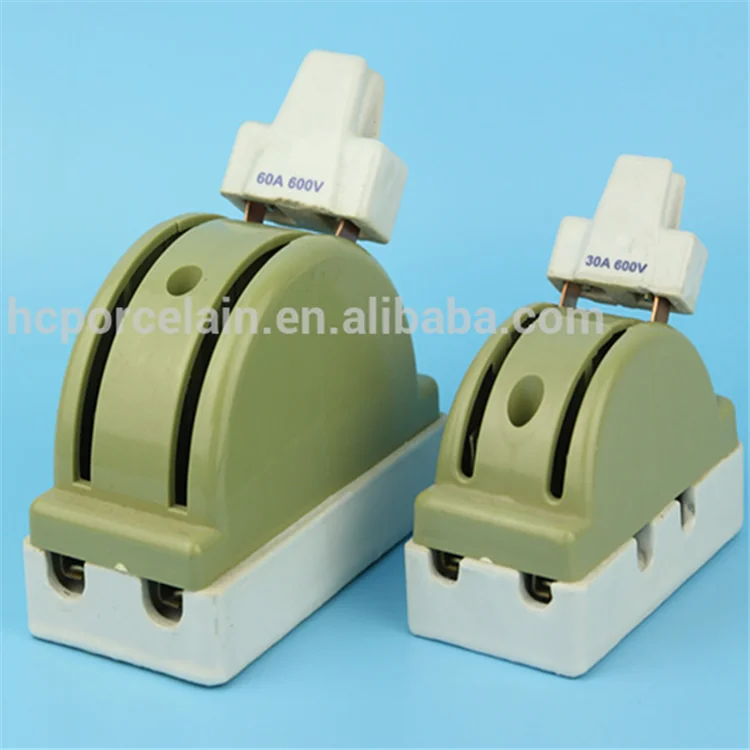 factory direct sales double throw double pole 60A porcelain green knife switch Southeast Asia switch thailand switch