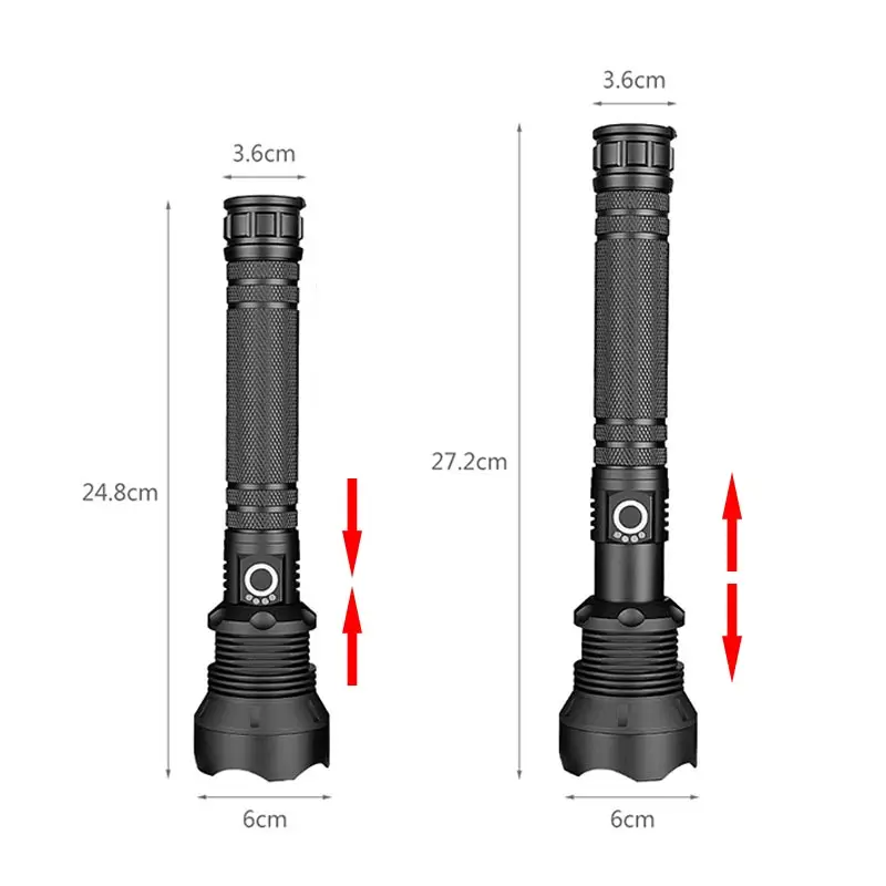 Most Professional Tactical Flashlight Super Bright 1800LM Torch Aluminum Alloy IP44 Waterproof Zoom Flashlight
