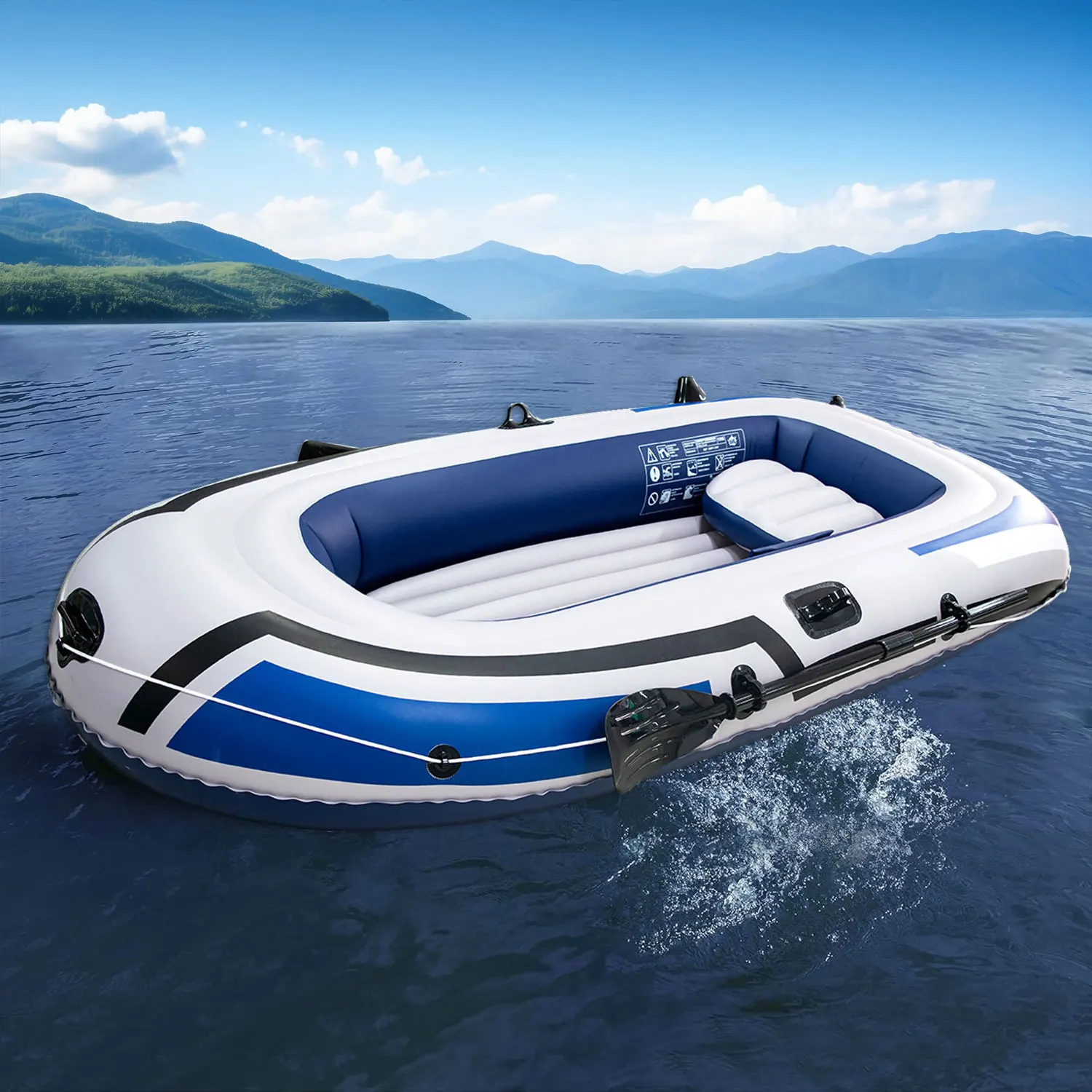 COMCO PVC Inflatable Boat Series For 3 Person With Oars And Manual Pump Outdoor Inflatable Kayak Rowing Fishing Boat
