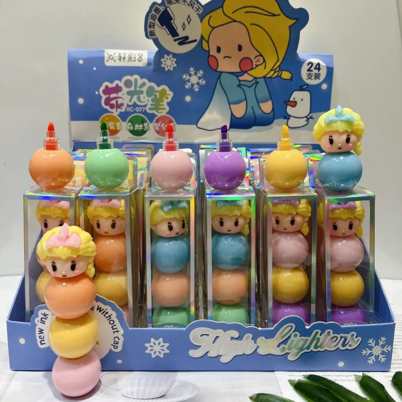 School Stationery Cute Animal Shaped Fluorescent Pen Macaron Color Splicing Fluorescent Pen Set Student Drawing Pen Graffiti