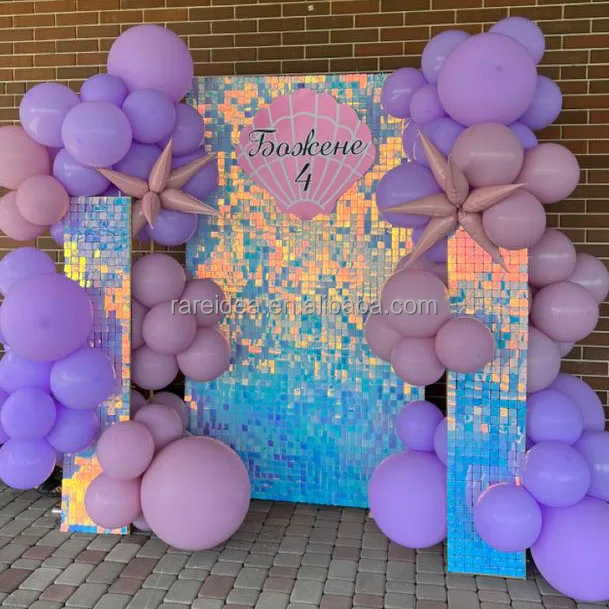 Clear Grid Panel Gold Color Click Together Interlocking 3d Shimmer Sequin Wall Panel For Wedding Birthday Party Decoration