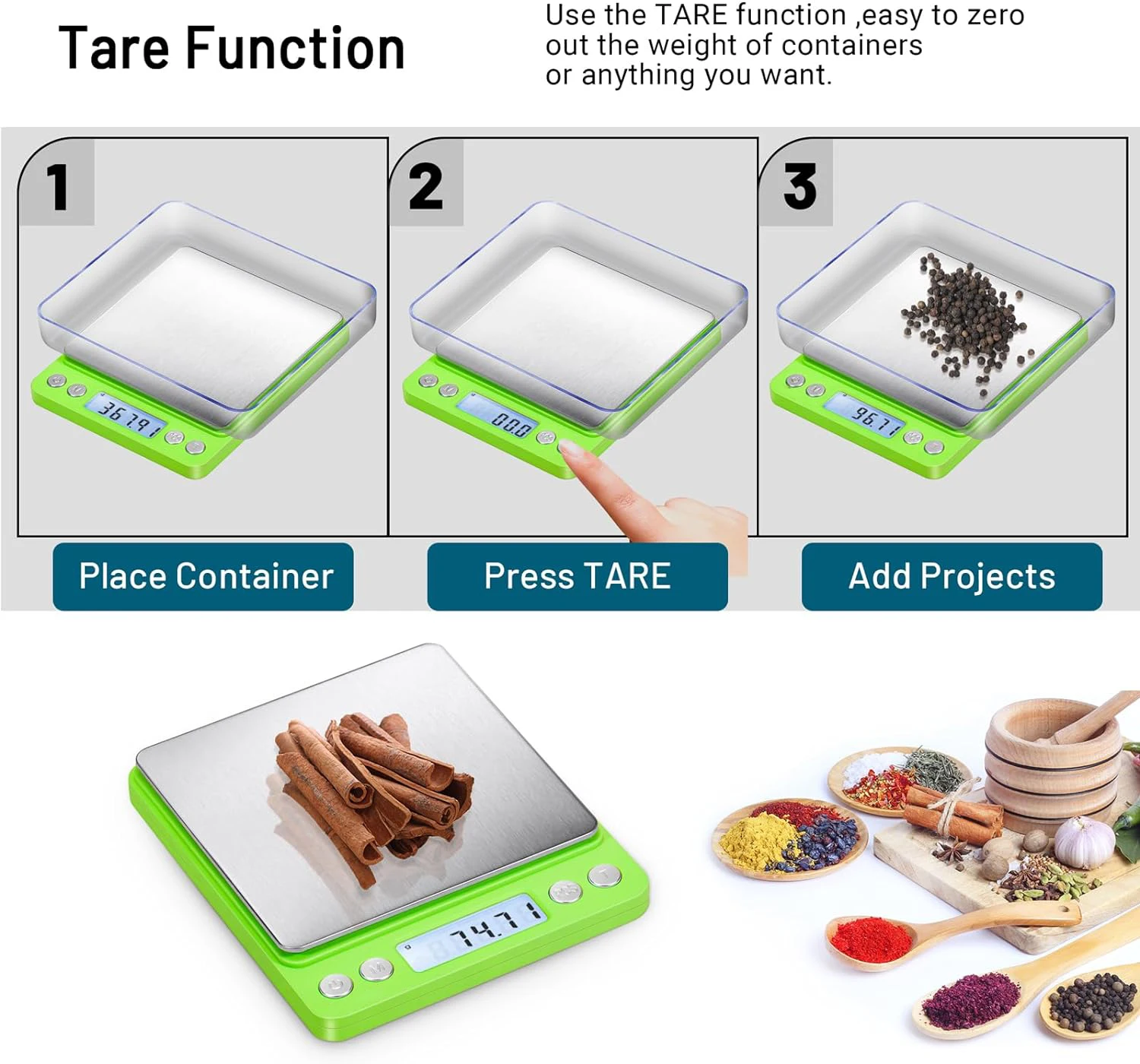 500g/0.01g;1kg/2kg/3kgx0.1g Electronic Kitchen Food Scales Mini Digital Pocket Jewelry Scale Weighing Platform Counting Tools