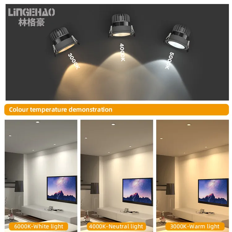 Fashion Energy Saving Lamp Dimmable Recessed Adjustable Stage Home Hotel Spotlight 12W Led Spot Light