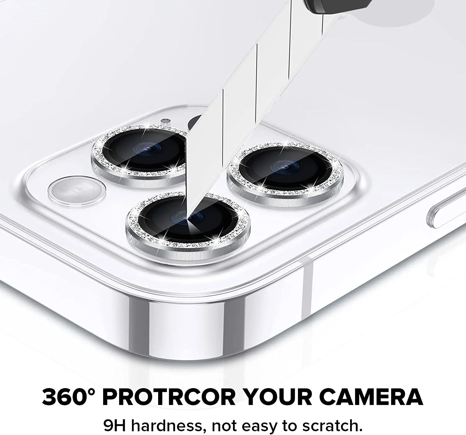 Diamond Glitter HD Tempered Glass Camera Cover Screen Protector Film Camera Lens Protector for iPhone 14 13 12 11 Pro Max