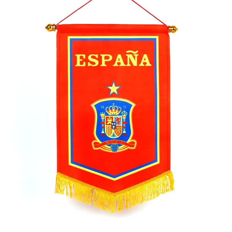 Small Minimum Order Quantity Customize Any Design  Football Pennant Decorative Hanging Display Flag for Football Club