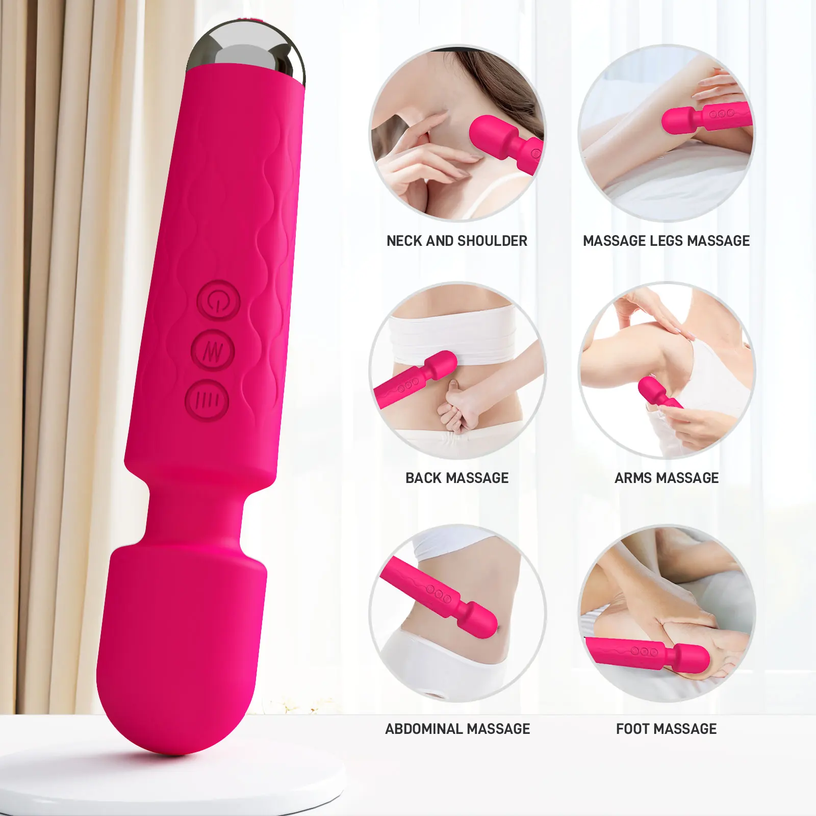 Wholesale 20 Modes Powerful Vibrators Rechargeable Massager G Spot Sex Toys AV Wand Vibrator Wand Vibrator Magic Wand Massager