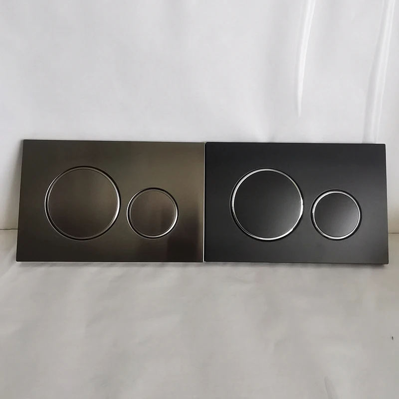 Custom chrome dual flush button for toilet hidden tank wall mounted flush valve