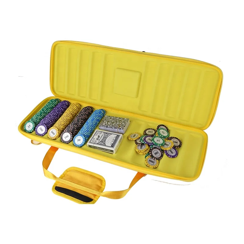 Factory 500/1000 EVA Hard Shell Poker Chip Case, Casino Games Poker Chip Storage Box