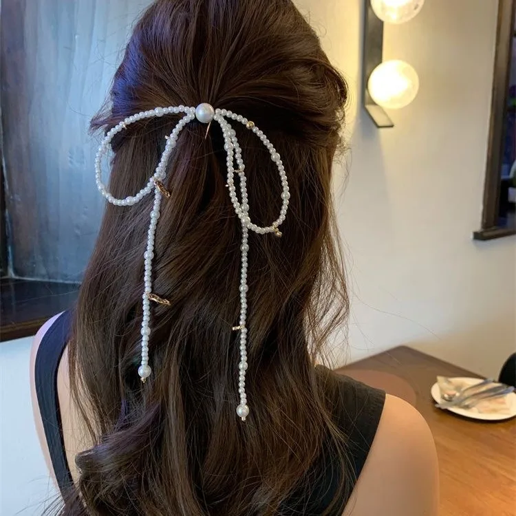 2024 New Pearl Bow Hairpin Women Fashion Hair Stick Hair Accessories