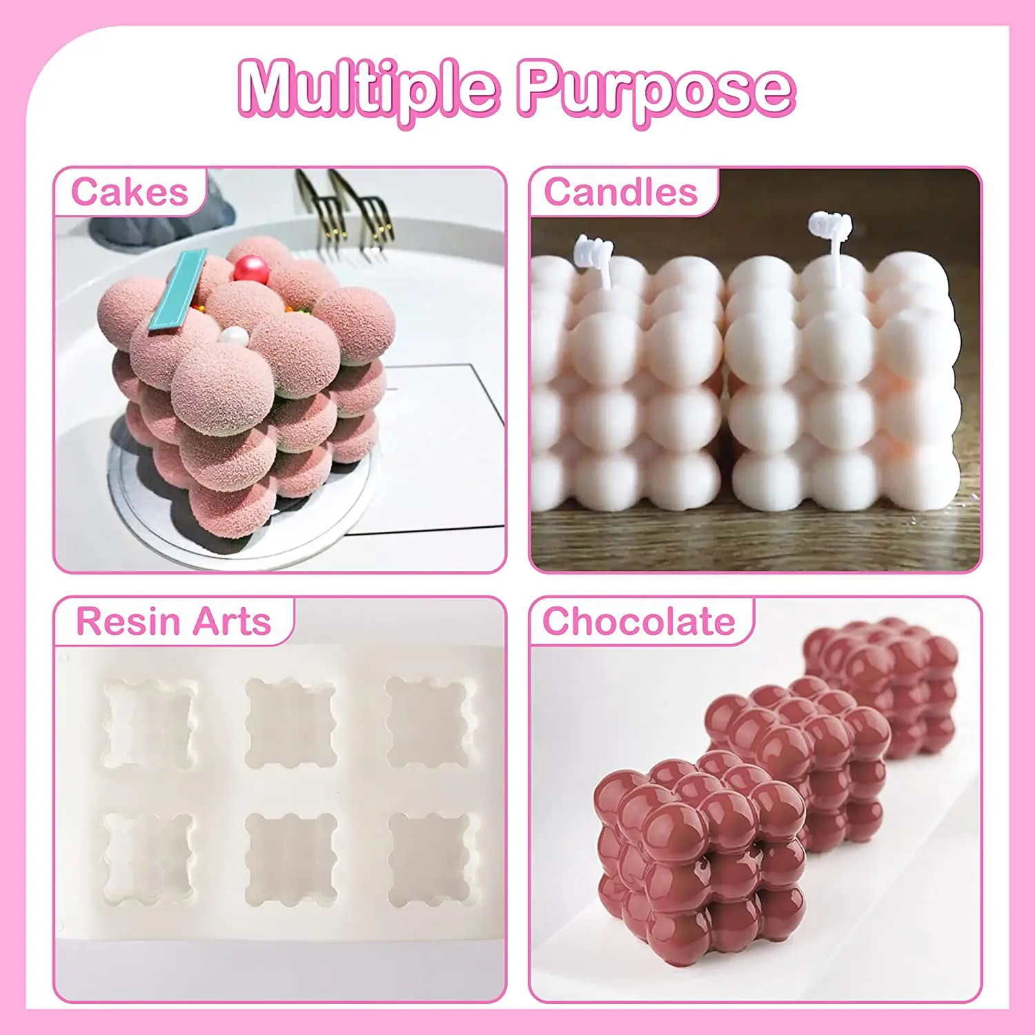 Silicone Mold for Baking Chocolate Cake 3D Dessert Mould Bubble Candle Mold